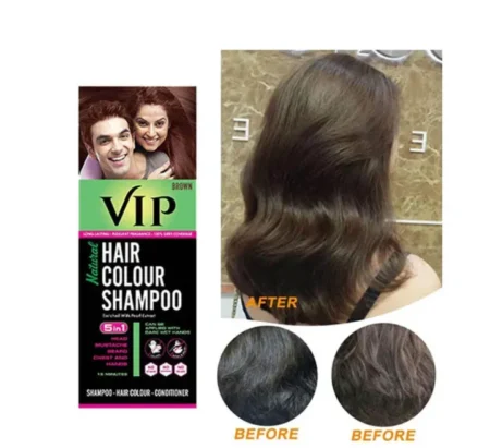 5-in-1 Hair Colour Shampoo Brown – Natural Ammonia-Free Hair Dye for Hair, Beard, Moustache & Body Hair (180ml)