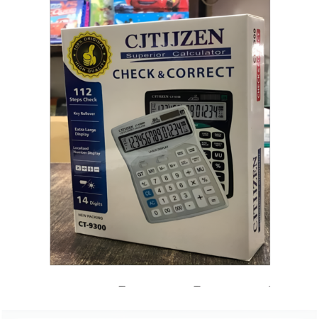 Cjtjjzen CT 9300 14-Digit Desktop Calculator – Large Display, Dual Power, Tax & Memory Functions, Durable Design for Office, School, Shop & Home Use
