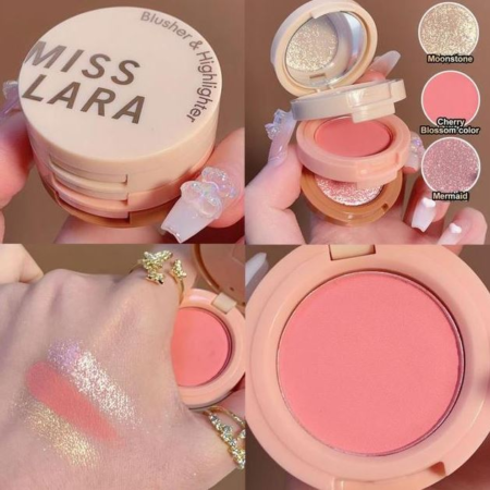 Miss Lara 3-in-1 Blush Palette – Highlighter, Contour & Blush in One, Fine Smooth Texture, Rich Color, Long-Lasting Makeup