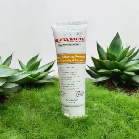 Gluta White 100% Natural Skin Whitening & Anti-Aging Face Wash 100g – Gentle Cleanser for Bright, Smooth & Youthful Skin